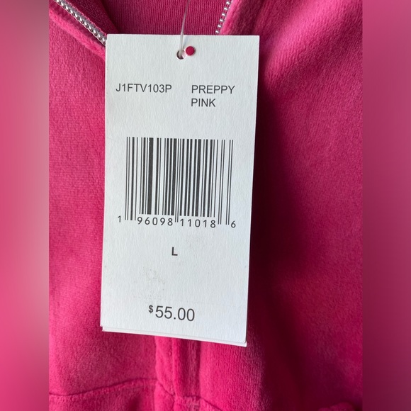 Juicy velour hoodie jacket size L Barbie Barbiecore NEW - Picture 4 of 7